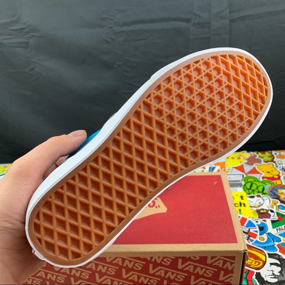 Van's Slip-on Delphinium Blue Checked Women’s - Picture 3 of 10